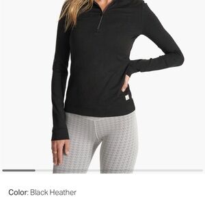 Vuori Women's Black Heather Long Sleeve Tee